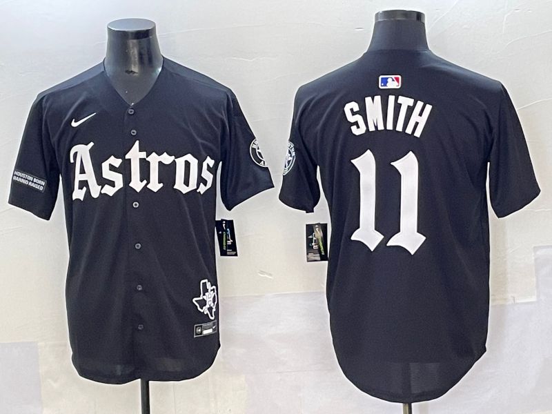 Men 2025 Houston Astros #11 Smith Black Five generations Joint Name Nike MLB Jersey style 44->houston astros->MLB Jersey
